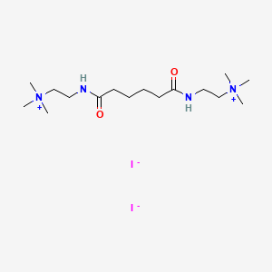 molecular formula C16H36I2N4O2 B13770838 Ammonium, adipoylbis(iminoethylene)bis(trimethyl-, diiodide CAS No. 62055-16-7