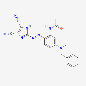 molecular formula C22H20N8O B13770888 Acetamide, N-[2-[(4,5-dicyano-1H-imidazol-2-yl)azo]-5-[ethyl(phenylmethyl)amino]phenyl]- CAS No. 65072-49-3