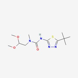 molecular formula C12H22N4O3S B13770895 N-(2,2-Dimethoxyethyl)-N'-(5-tert-butyl-1,3,4-thiadiazol-2-yl)-N-methylurea CAS No. 51461-71-3