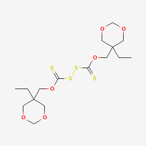 molecular formula C16H26O6S4 B13770901 Bis((5-ethyl-1,3-dioxan-5-yl)methyl) thioperoxydicarbonate CAS No. 53461-86-2