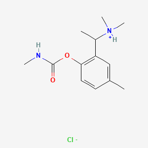 molecular formula C13H21ClN2O2 B13770954 Carbamic acid, methyl-, 2-(alpha-(dimethylamino)ethyl)-p-tolyl ester, hydrochloride CAS No. 63982-35-4