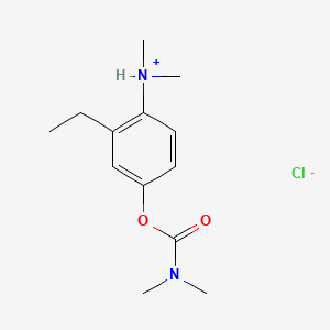molecular formula C13H21ClN2O2 B13770958 Carbamic acid, N,N-dimethyl-, 4-dimethylamino-3-ethylphenyl ester, hydrochloride CAS No. 63884-70-8
