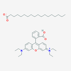 molecular formula C28H31N2O3.C18H35O2<br>C46H66N2O5 B13770980 Rhodamine B-stearate CAS No. 6373-07-5