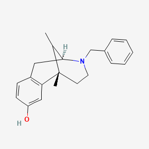 molecular formula C21H25NO B13771042 (2alpha,6alpha,11R*)-3-Benzyl-1,2,3,4,5,6-hexahydro-6,11-dimethyl-2,6-methano-3-benzazocin-8-ol CAS No. 57573-46-3
