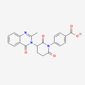 molecular formula C21H17N3O5 B13771046 Benzoic acid, 4-(3-(2-methyl-4-oxo-3(4H)-quinazolinyl)-2,6-dioxo-1-piperidinyl)- CAS No. 69557-23-9