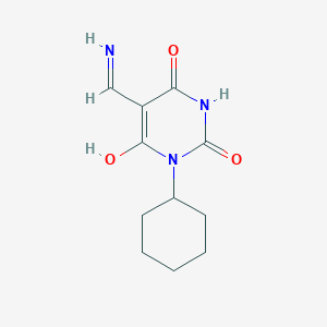 molecular formula C11H15N3O3 B13771048 1-Cyclohexyl-6-hydroxy-5-methanimidoylpyrimidine-2,4-dione CAS No. 84941-33-3