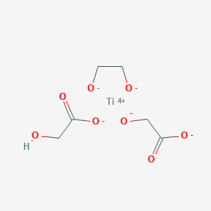 molecular formula C6H9O8Ti- B13771052 Titanium, bis((hydroxy-kappaO)acetato-kappaO)((hydroxy-kappaO)acetato(2-)-kappaO)- CAS No. 51069-00-2