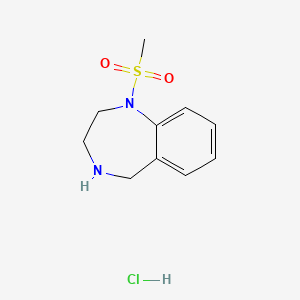 molecular formula C10H15ClN2O2S B1377109 1-methanesulfonyl-2,3,4,5-tetrahydro-1H-1,4-benzodiazepine hydrochloride CAS No. 1423031-15-5