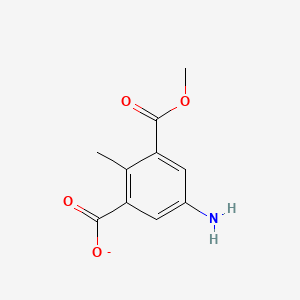 molecular formula C10H10NO4- B13771196 5-Amino-3-methoxycarbonyl-2-methylbenzoate 