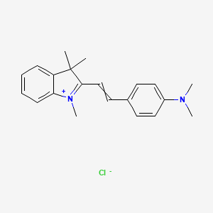 molecular formula C21H25N2.Cl<br>C21H25ClN2 B13771213 2-[2-[4-(Dimethylamino)phenyl]vinyl]-1,3,3-trimethyl-3H-indolium chloride CAS No. 54268-66-5