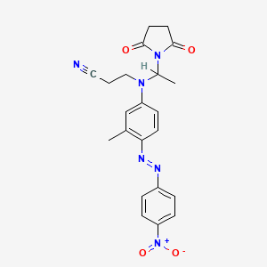 molecular formula C22H22N6O4 B13771214 3-[[1-(2,5-Dioxopyrrolidin-1-yl)ethyl][3-methyl-4-[(4-nitrophenyl)azo]phenyl]amino]propiononitrile CAS No. 63467-16-3