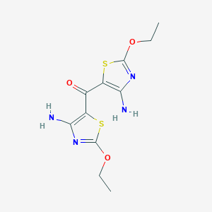 molecular formula C11H14N4O3S2 B13771217 Bis(4-amino-2-ethoxy-1,3-thiazol-5-yl)methanone CAS No. 86695-78-5