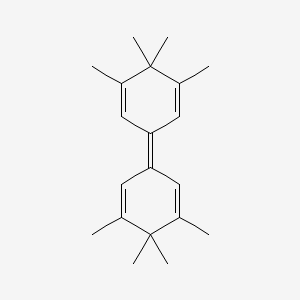 molecular formula C20H28 B13771225 1,5,6,6-Tetramethyl-3-(3,4,4,5-tetramethyl-2,5-cyclohexadien-1-ylidene)-1,4-cyclohexadiene CAS No. 89549-24-6