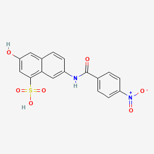 molecular formula C17H12N2O7S B13771242 1-Naphthalenesulfonic acid, 3-hydroxy-7-[(4-nitrobenzoyl)amino]- CAS No. 68516-58-5