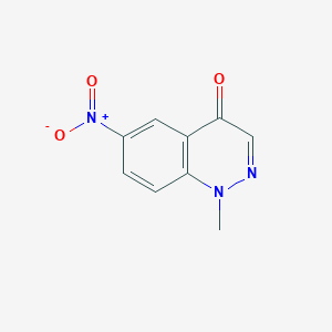 molecular formula C9H7N3O3 B13771259 1-Methyl-6-nitrocinnolin-4-one 