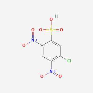 molecular formula C6H3ClN2O7S B13771277 Benzenesulfonic acid, 5-chloro-2,4-dinitro- CAS No. 56961-56-9