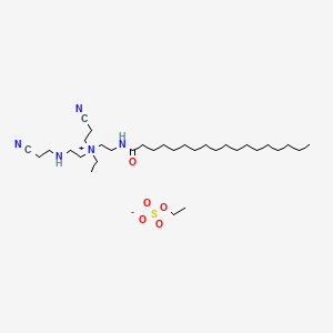 molecular formula C32H63N5O5S B13771283 Ethanaminium, 2-cyano-N-(2-((2-cyanoethyl)amino)ethyl)-N-ethyl-N-(2-((1-oxooctadecyl)amino)ethyl)-, ethyl sulfate CAS No. 68109-98-8