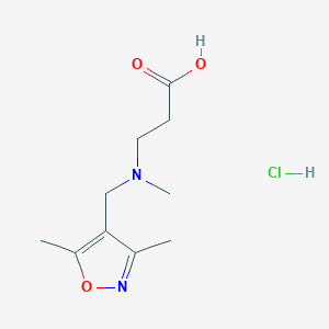 molecular formula C10H17ClN2O3 B1377129 3-{[(Dimethyl-1,2-oxazol-4-yl)methyl](methyl)amino}propanoic acid hydrochloride CAS No. 1427381-00-7