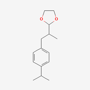 molecular formula C15H22O2 B13771294 1,3-Dioxolane, 2-[1-methyl-2-[4-(1-methylethyl)phenyl]ethyl]- CAS No. 72845-85-3