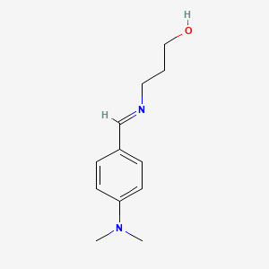 molecular formula C12H18N2O B13771321 3-((p-Dimethylaminobenzylidene)amino)propanol CAS No. 73825-93-1