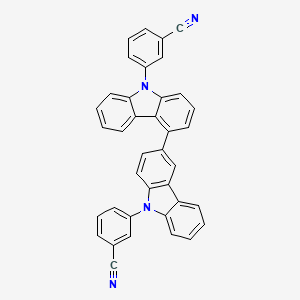 molecular formula C38H22N4 B13771326 3,3'-(9H,9'H-[3,4'-Bicarbazole]-9,9'-diyl)dibenzonitrile 