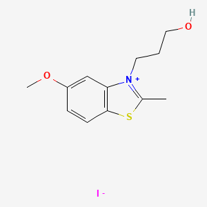 molecular formula C12H16INO2S B13771331 3-(3-Hydroxypropyl)-5-methoxy-2-methylbenzothiazolium iodide CAS No. 65776-64-9
