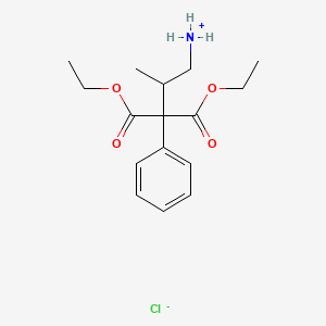 molecular formula C16H24ClNO4 B13771412 Diethyl (3-amino-2-propyl)(phenyl)malonate hydrochloride CAS No. 67465-36-5