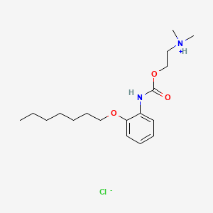 molecular formula C18H31ClN2O3 B13771437 2-(Dimethylamino)ethyl o-(heptyloxy)carbanilate hydrochloride CAS No. 68097-62-1