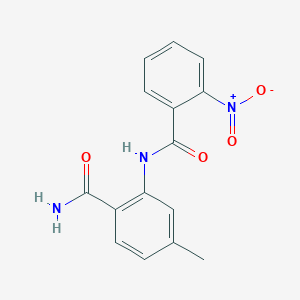 molecular formula C15H13N3O4 B13771443 N-(2-Carbamoyl-5-methylphenyl)-2-nitrobenzamide 