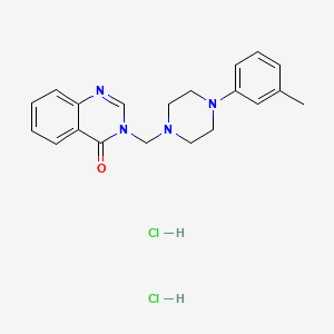 molecular formula C20H24Cl2N4O B13771457 4(3H)-Quinazolinone, 3-(4-(m-tolyl)-1-piperazinylmethyl)-, dihydrochloride CAS No. 68638-28-8