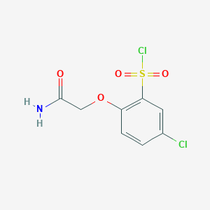 molecular formula C8H7Cl2NO4S B1377146 2-(Carbamoylmethoxy)-5-chlorobenzene-1-sulfonyl chloride CAS No. 1427379-76-7