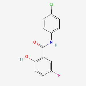 molecular formula C13H9ClFNO2 B13771464 n-(4-Chlorophenyl)-5-fluoro-2-hydroxybenzamide 