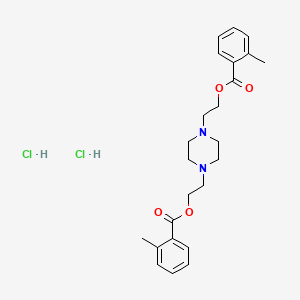molecular formula C24H32Cl2N2O4 B13771488 2-[4-[2-(2-methylbenzoyl)oxyethyl]piperazin-1-yl]ethyl 2-methylbenzoate;dihydrochloride CAS No. 66944-60-3