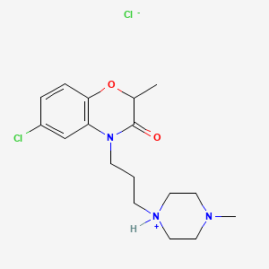 molecular formula C17H25Cl2N3O2 B13771493 4H-1,4-Benzoxazin-3-one, 2,3-dihydro-6-chloro-2-methyl-4-(3-(4-methylpiperazinyl)propyl)-, hydrochloride CAS No. 57462-79-0
