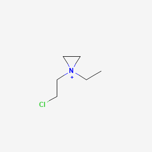 molecular formula C6H13ClN+ B13771510 Aziridinium, 1-(2-chloroethyl)-1-ethyl- CAS No. 63918-54-7