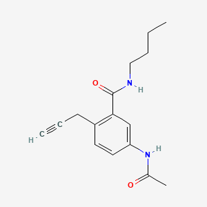 molecular formula C16H20N2O2 B13771512 Benzamide, 5-acetamido-N-butyl-2-(prop-2-ynyl)- CAS No. 73664-65-0