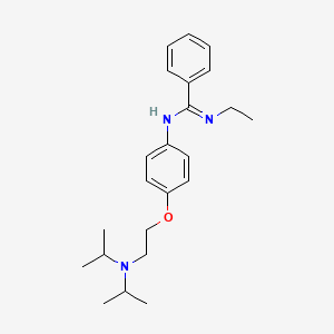 molecular formula C23H33N3O B13771519 N-[4-[2-[di(propan-2-yl)amino]ethoxy]phenyl]-N'-ethylbenzenecarboximidamide 