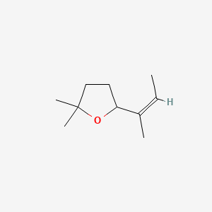 molecular formula C10H18O B13771524 (Z)-Tetrahydro-2,2-dimethyl-5-(1-methyl-1-propenyl)furan CAS No. 56058-70-9