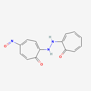 molecular formula C14H11N3O3 B13771526 2,4,6-Cycloheptatrien-1-one, 5-nitroso-2,2'-hydrazodi- CAS No. 96954-33-5