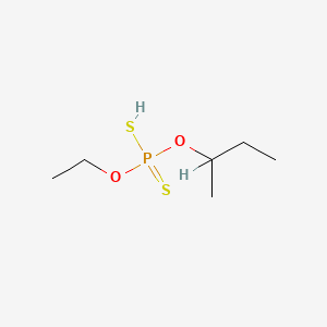 molecular formula C6H15O2PS2 B13771581 Phosphorodithioic acid, O-ethyl O-(1-methylpropyl) ester CAS No. 68715-90-2