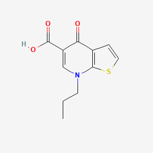 molecular formula C11H11NO3S B13771584 4-Oxo-7-propyl-4,7-dihydrothieno[2,3-B]pyridine-5-carboxylic acid CAS No. 67637-80-3