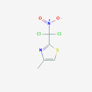 molecular formula C5H4Cl2N2O2S B13771586 2-[Dichloro(nitro)methyl]-4-methyl-1,3-thiazole 