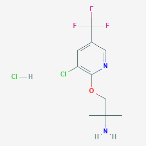 molecular formula C10H13Cl2F3N2O B1377161 2-(2-Amino-2-methylpropoxy)-3-chloro-5-(trifluoromethyl)pyridine hydrochloride CAS No. 1427380-42-4