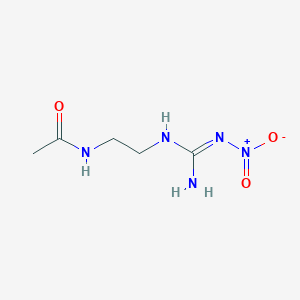 molecular formula C5H11N5O3 B13771617 N-[2-(N''-Nitrocarbamimidamido)ethyl]acetamide 