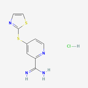 4-(1,3-Thiazol-2-ylsulfanyl)pyridine-2-carboximidamide hydrochloride