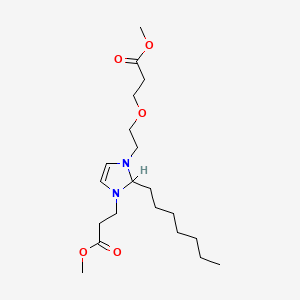 molecular formula C20H36N2O5 B13771648 Methyl 2-heptyl-2,3-dihydro-3-(2-(3-methoxy-3-oxopropoxy)ethyl)-1H-imidazole-1-propionate CAS No. 68630-93-3