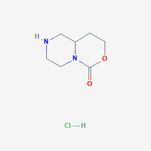 molecular formula C7H13ClN2O2 B1377170 Octahydropiperazino[1,2-c][1,3]oxazin-6-one hydrochloride CAS No. 1423027-53-5