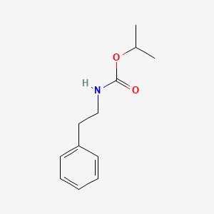 molecular formula C12H17NO2 B13771700 Carbamic acid, phenethyl-, isopropyl ester CAS No. 63982-24-1