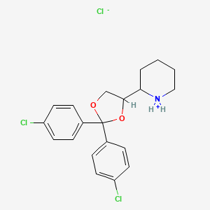 molecular formula C20H22Cl3NO2 B13771710 2,2-Bis(p-chlorophenyl)-4-(2-piperidyl)-1,3-dioxolane hydrochloride CAS No. 7457-29-6