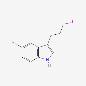 molecular formula C11H11FIN B13771713 5-Fluoro-3-(3-iodopropyl)-1H-indole 
